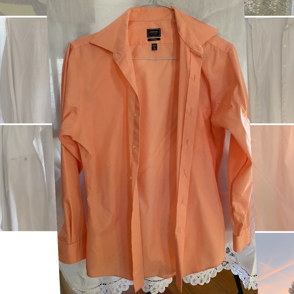 Orange button up shirt